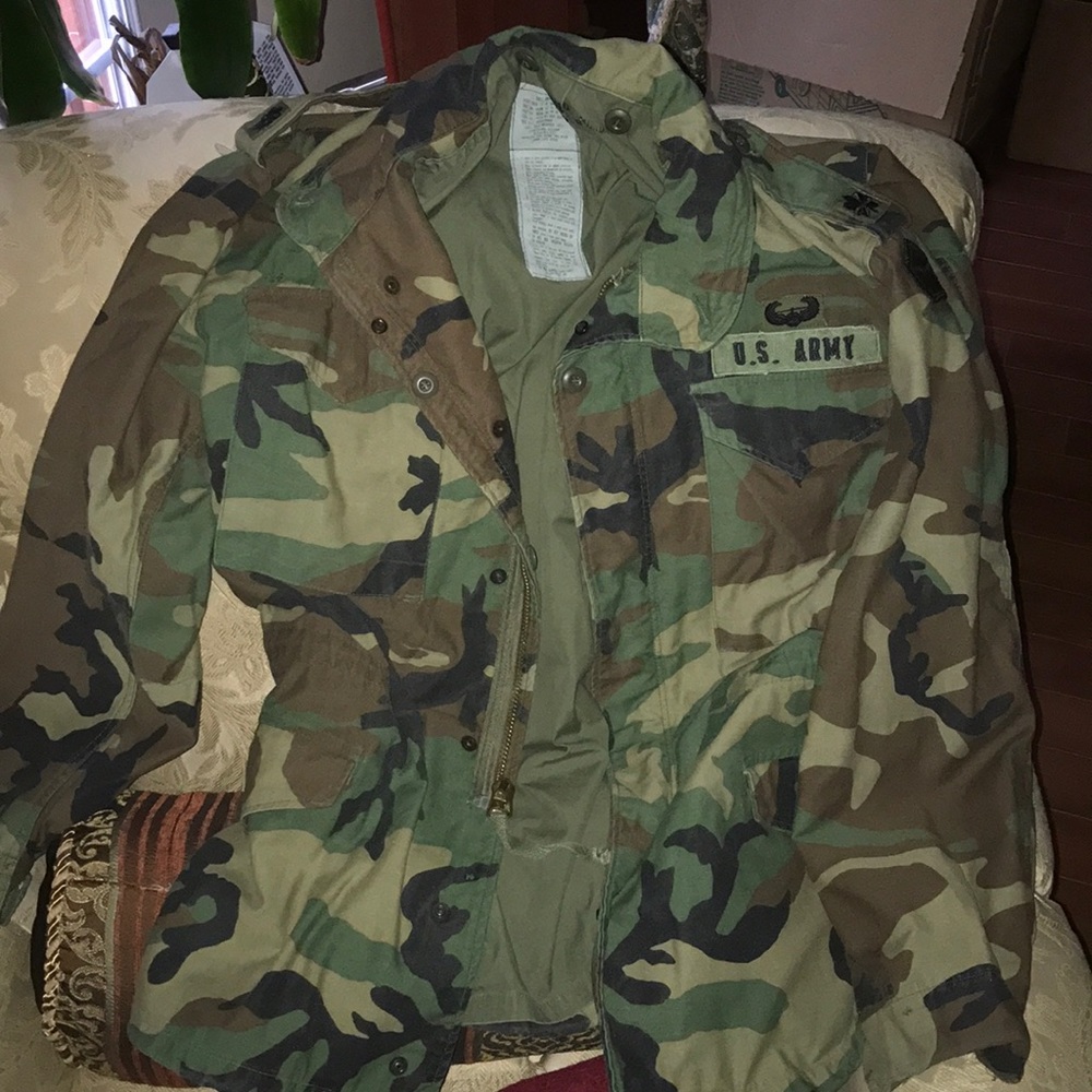 Army field jacket S Long BDU Camo vintage